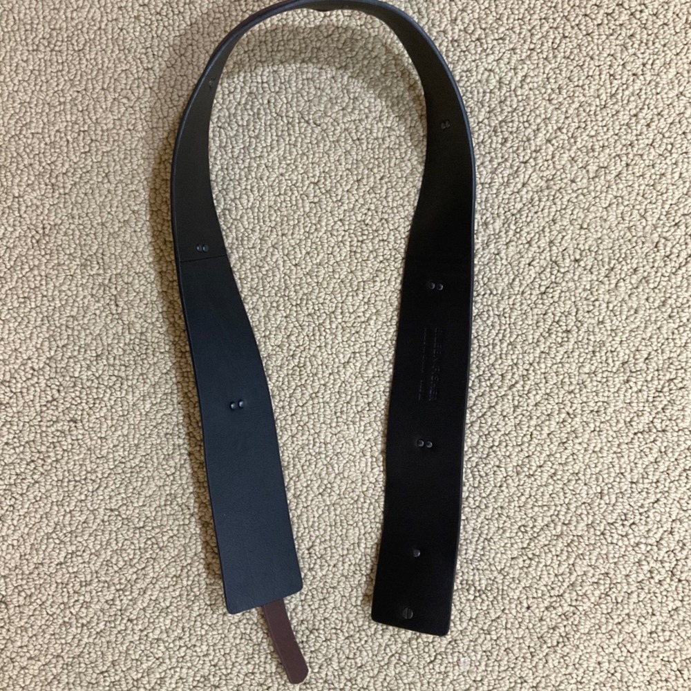 Eileen Fisher Belt Womens Black Brown Leather Wide-Waist Studded Size XS - Picture 3 of 6